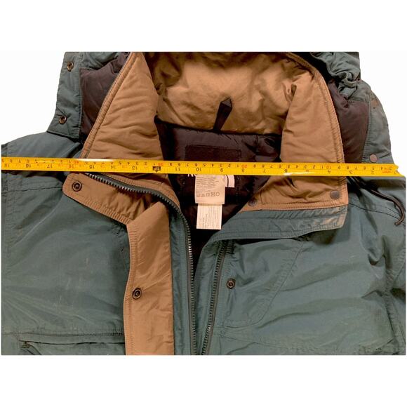 Vtg 90s The North Face Goose Down Jacket Hooded Green Puffer Parka TNF Mens M - Picture 5 of 11